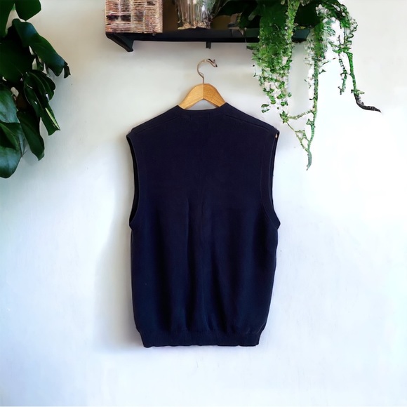 Eddie Bauer Men’s Vintage Size Large Navy Sweater Vest 100% Cotton. - Picture 3 of 8